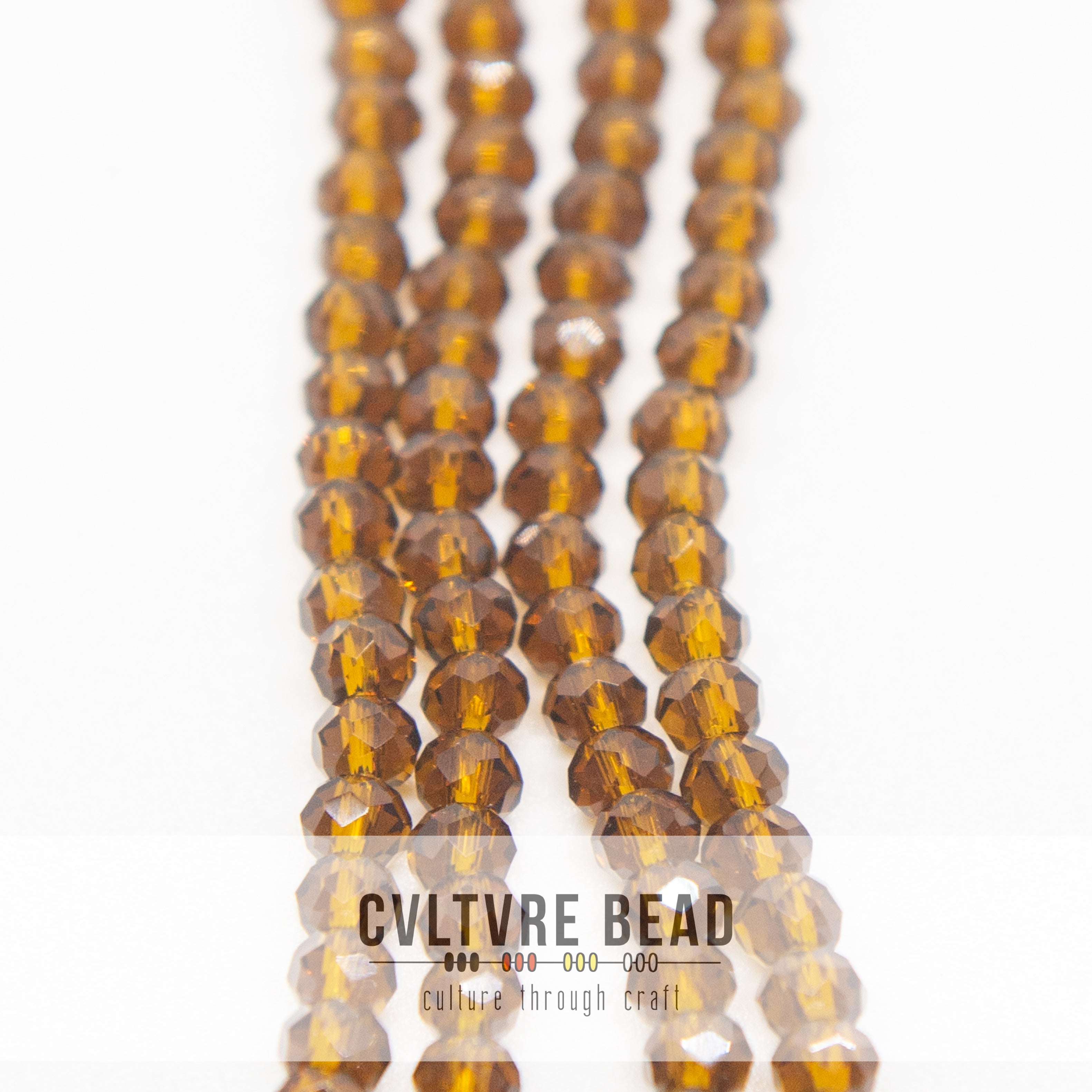 Crystal Lane Rondelle - 3x4mm - Transparent Amber